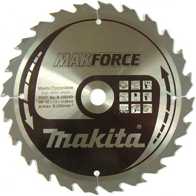 Makita Pilový kotouč na dřevo B-08361 Makforce, 190x15/88mm, 24 zubů