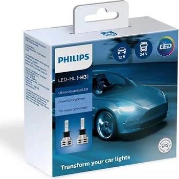 Philips Крушка, LED, за предни фарове PHILIPS H3, 12/24V, 19W, 6500К, 1400lm, 2 бр