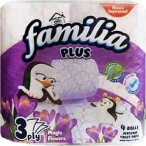 Familia (хартия) Тоалетна хартия Familia Plus Magic Flowers 4бр