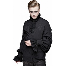 Devil Fashion vyšívaná košel'a s kravatou Crass Melody Gothic čierna