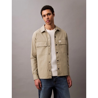 Calvin Klein Jeans Риза с дълъг ръкав Calvin Klein Jeans Men's Cargo Cotton Long Sleeve Relaxed Fit Overshirt - Laurel Oak