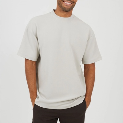 Brave Soul Тениска Brave Soul Mens Relaxed Fit Mock Turtle Neck T-shirt - Grey