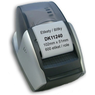 Můj-toner Etikety Štítky DK11240 DK-11240 102 mm x 51 mm 600 etiket role adresní štítky kompatibilní pro Brother QL bílé s držákem