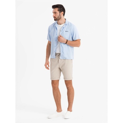 Ombre Clothing Мъжки плетени шорти с подгънати крачоли Ombre Clothing Ombre Clothing | Bezhov | МЪЖЕ | XXL