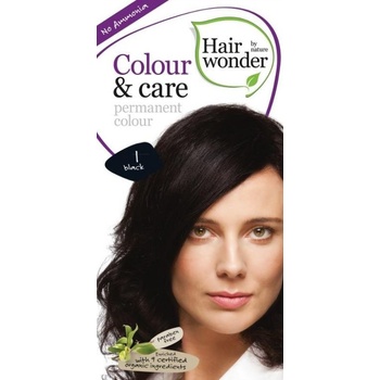 Hairwonder Colour & Care Bio prírodná dlouhotrvající farba na vlasy 1 Black - čierna