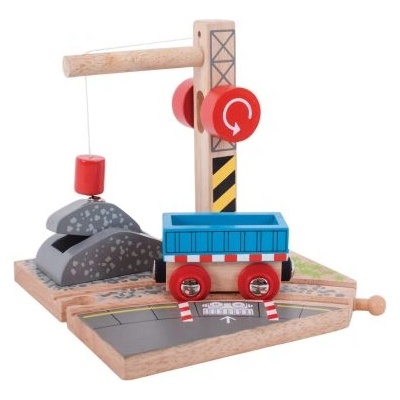 Bigjigs Toys Дървен кран за чакъл за влакова композиция - Bigjigs (BJT253)