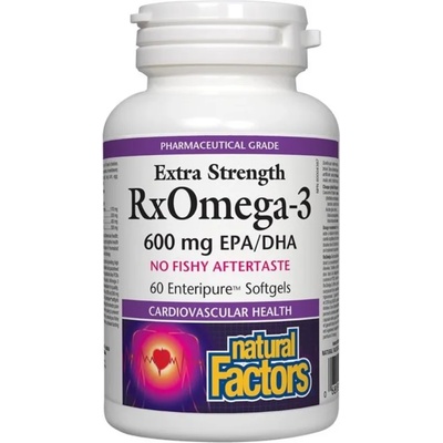 Natural Factors RX Omega-3 Extra Stength, 600 mg, 60 софтгел капсули, Natural Factors (3548 NF)