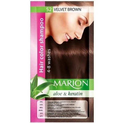 Marion Hair Color Shampoo 52 Velvet Brown barevný tónovací šampon sametově hnědá 40 ml