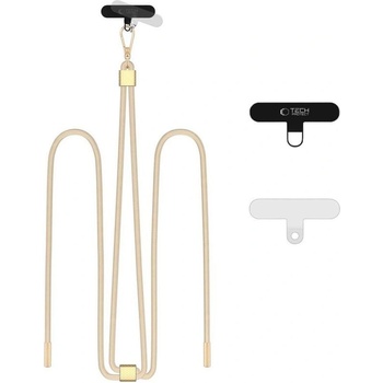 Tech-Protect Универсален ремък 85 см за смартфон от Tech-Protect C2S Rope Crossbody Strap Beige / Gold (5906302312696)