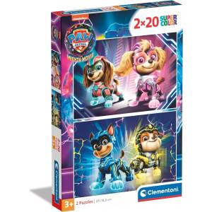 Clementoni - Puzzle 2x20 Paw Patrol: The Mighty Movie - 40 - 99 piese