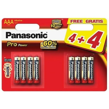Image 1 of Panasonic Батерии алкални, Panasonic LR3PPG/8BW 4+4F, AAA, 1.5V, 8бр