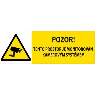 Značka Pozor – Tento prostor je monitorován kamerovým systémem, fólie, 52 × 148 mm BZ F01/437