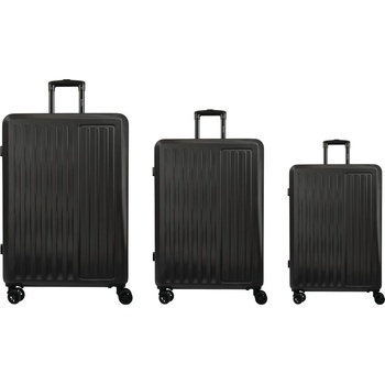 EUROCOM Комплект куфари Pierre Cardin, 3 броя, черен (34596-А-ЧЕРЕН)