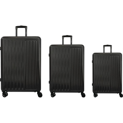 EUROCOM Комплект куфари Pierre Cardin, 3 броя, черен (34596-А-ЧЕРЕН)