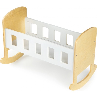 Eco Toys Kolíska pre bábiky drevená biela