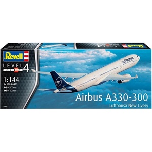 Revell Сглобяем модел, Revell, Airbus A330-300 Lufthansa New Livery, 108 части (R03816)