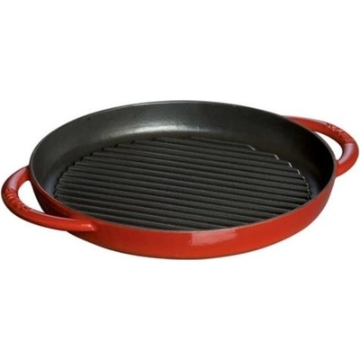 Staub litinová grilovací pánev kulatá višňová 26 cm