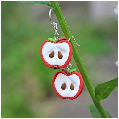 CircusMind náušnice Fimo jablíčka S3848