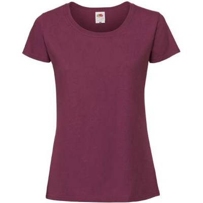 Burgundy Iconic 195 Ringspun Premium Premium Fruit of the Loom tmavočervená