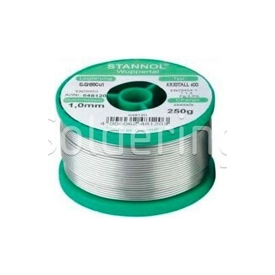 Trubičková pájka Sn99Cu1 Flowtin, Kristall 400 (Ø1,0mm, 250g) - 104000375