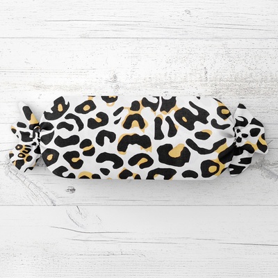 Biante Vankúš valec bonbon Sandra SA-409 Leopardí vzor na bielom 15x100