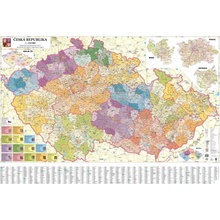 Excart Maps ČR - nástěnná administrativní mapa 200 x 140 cm Varianta: bez rámu v tubusu, Provedení: laminovaná mapa s očky