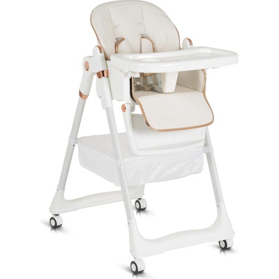 Moni Детски стол за хранене с подарък Lindo бял (111588)