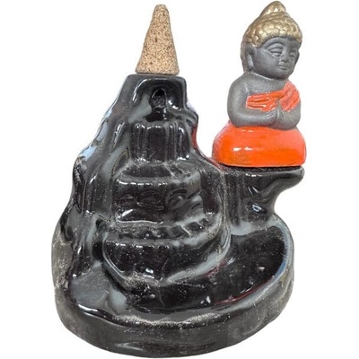 Ancient Wisdom Stojan na backflow vonné kužele oranžový Budha 1 ks