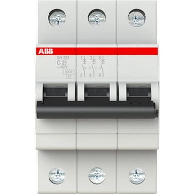 ABB Автоматичен прекъсвач ABB SH203-C25 - 3 P, 25 A, 6 kA (2CDS213001R0254)