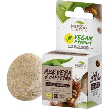 Image 1 of Mussa Canaria Твърд шампоан за нормална коса, с алое вера и кафе, 50 g