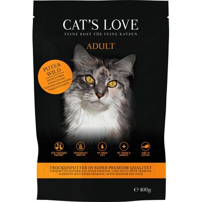 Cat´s Love Adult morčacie & zverina 2 x 0,4 kg
