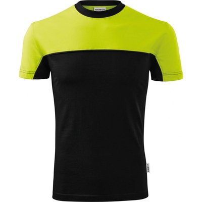 Malfini Colormix 109 multi unisex tričko limetková/čierna