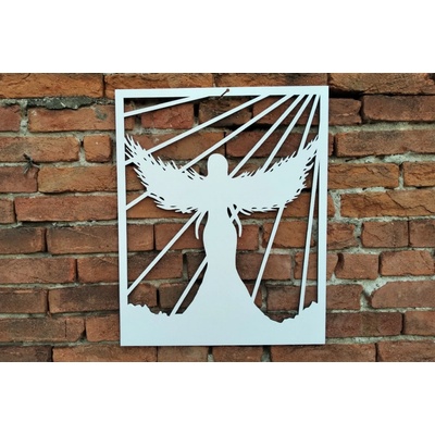 MAJADESIGN Dřevěný obraz - ANDĚL - BAREVNĚ LAKOVANÝ Rozměr obrazu: 40 x 50 cm