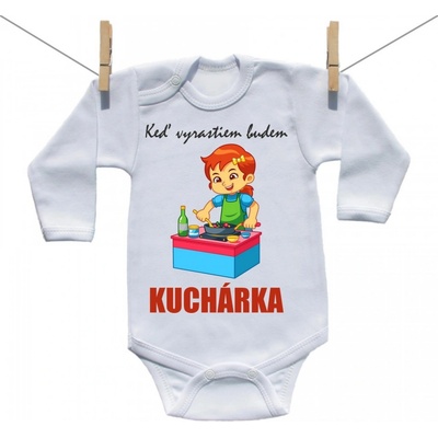 Boodyy Body s dlhým rukávom Keď vyrastiem budem kuchárka