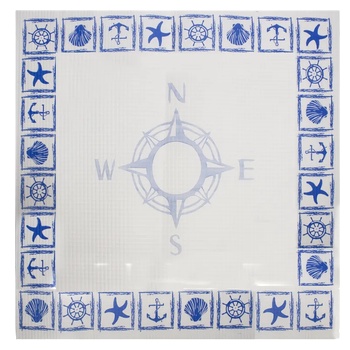 Image 1 of Horecano Квадратна хартиена покривка 100x100cm с декор "Море" (10-FE-7005) (0124244)