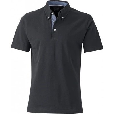 James & Nicholson pánska polokošeľa 964 s krátkym rukávom denim čierna