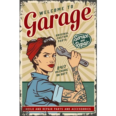 Ceduľa Garage Welcome