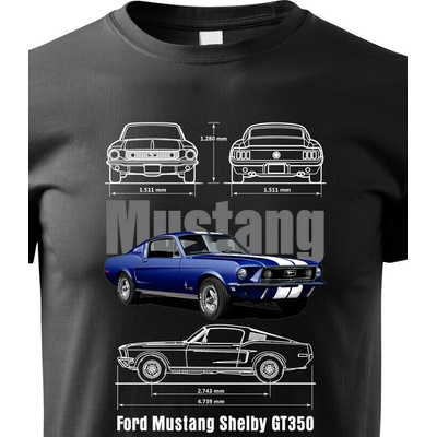 Dětské tričko Ford Mustang Shelby GT350 Černá Canvas tričko Bezvatriko.cz 2310