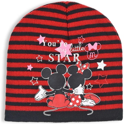 Dívčí čepice DISNEY MINNIE STAR červenočerná