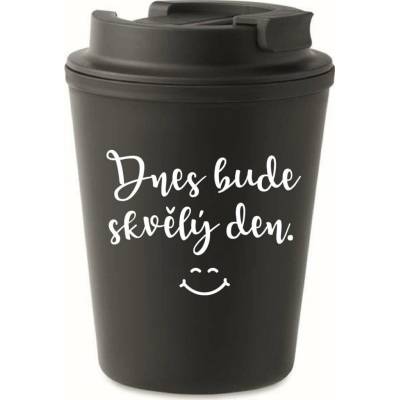 Giftela DNES BUDE SKVĚLÝ DEN. černý termohrnek 300 ml