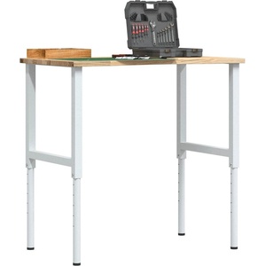 vidaXL Работна маса 100x60x(71, 5-98) cm Дъб от масивна дървесина (3309717)