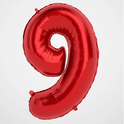 Nafukovací balón 86cm číslo 9 červený