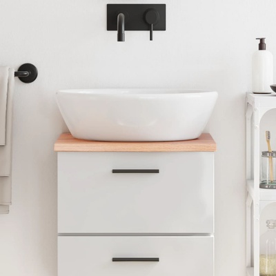 vidaXL Плот за баня светлокафяв 40x40x2 см обработено масивно дърво (3156092)