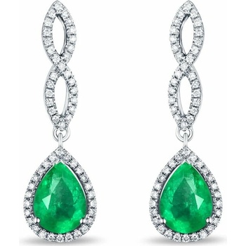 Eppi Visiace náušnice so smaragdmi a diamantmi Loes E33977
