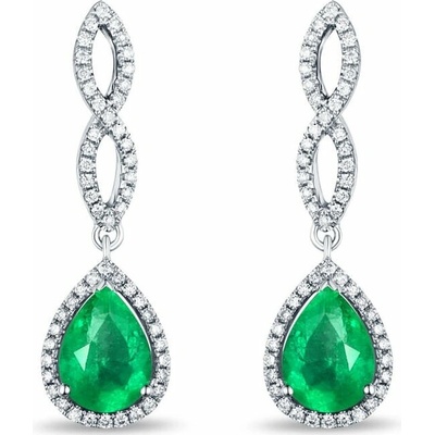 Eppi Visiace náušnice so smaragdmi a diamantmi Loes E33977