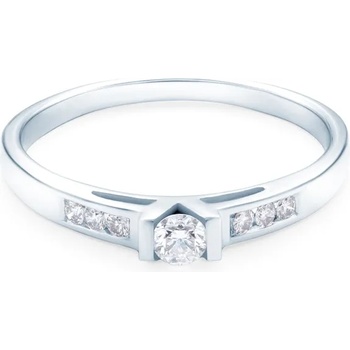 Image 1 of SAVICKI Годежен пръстен със страничен камък: бяло злато. диаманти