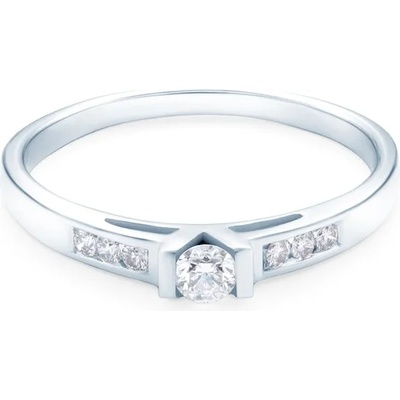 SAVICKI Годежен пръстен със страничен камък: бяло злато. диаманти