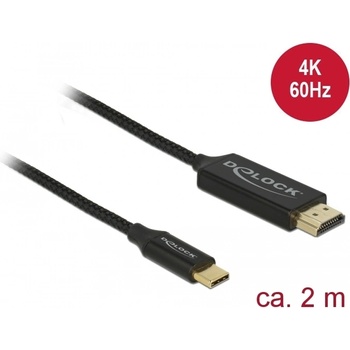 Delock Delock кабел от USB-C мъжки към HDMI-A мъжки 4K 60 Hz, 2 метра, черен (84905)