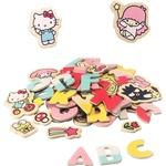 Hello Kitty Комплект Дървени магнитни букви и фигурки Hello Kitty, 75 части