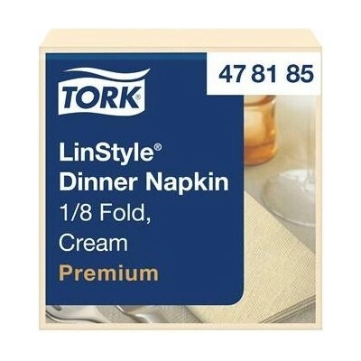 TORK Servítky priemyselne kompostovateľné 1/8 ohyb 1V Premium LinStyle krémové 50ks 39x39 cm